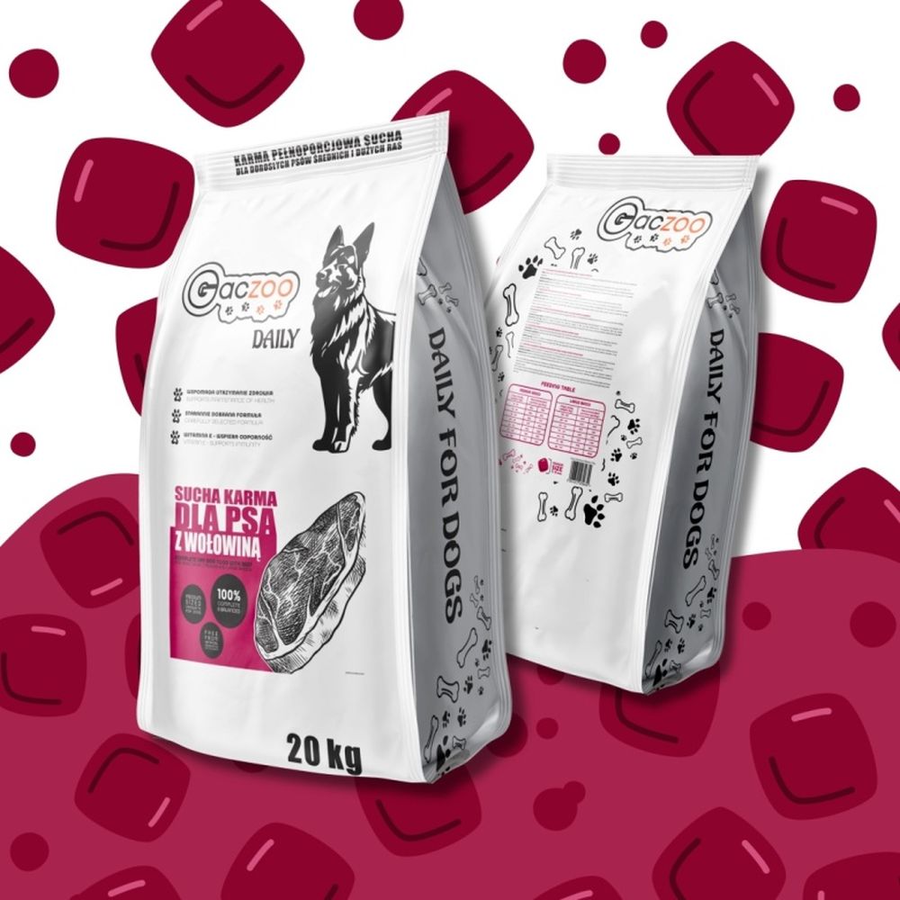 Gaczoo DAILY karma sucha dla psa Wołowina 20kg